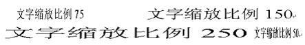 字符的缩放效果